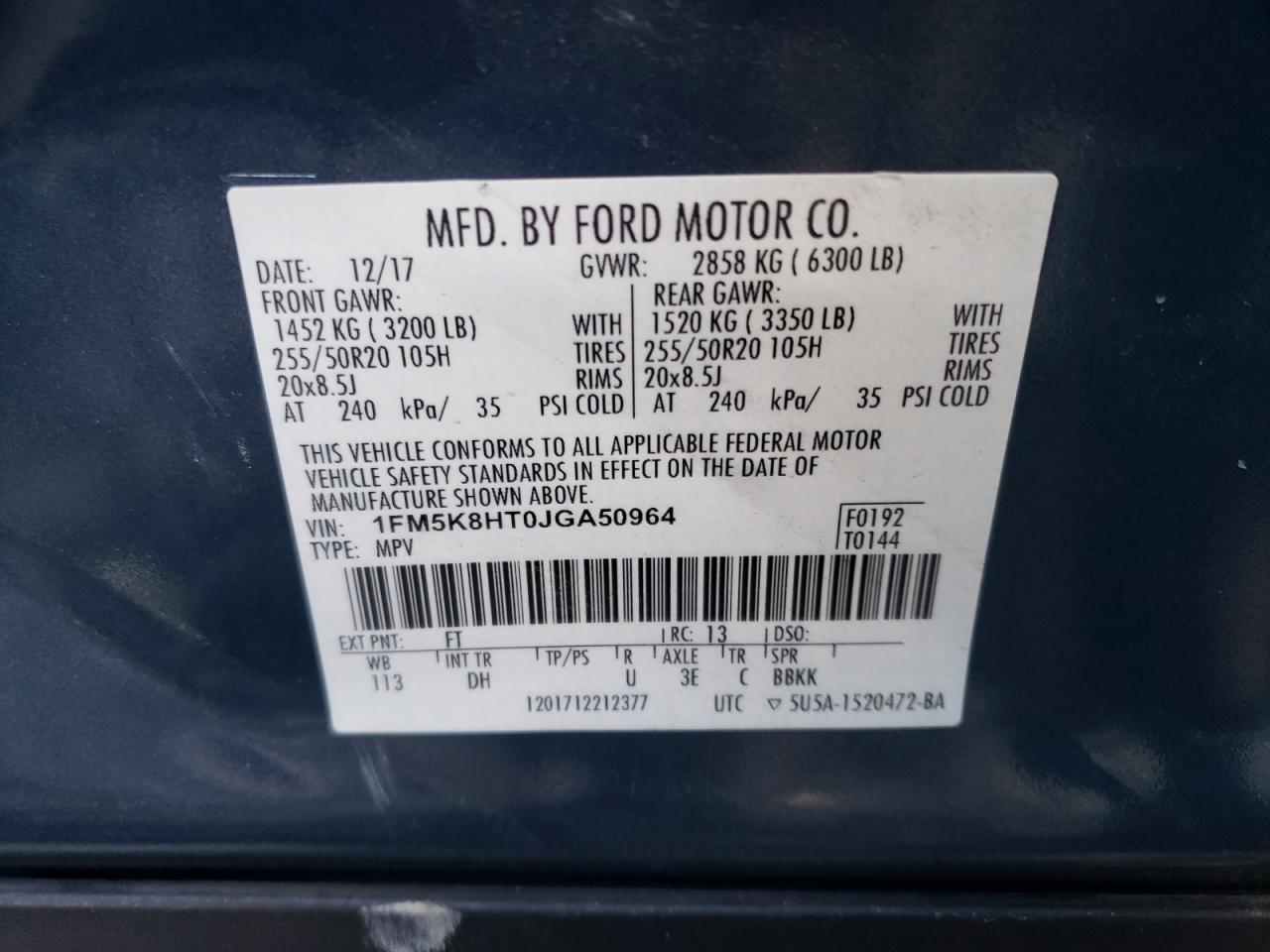 1FM5K8HT0JGA50964 2018 FORD EXPLORER - Image 15