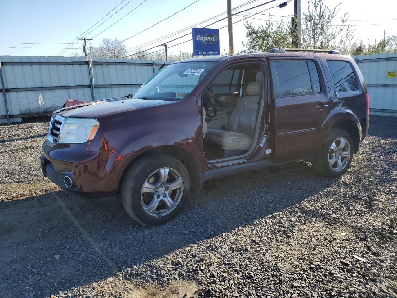 2014 Honda Pilot Exl продається в Hillsborough, NJ - Side