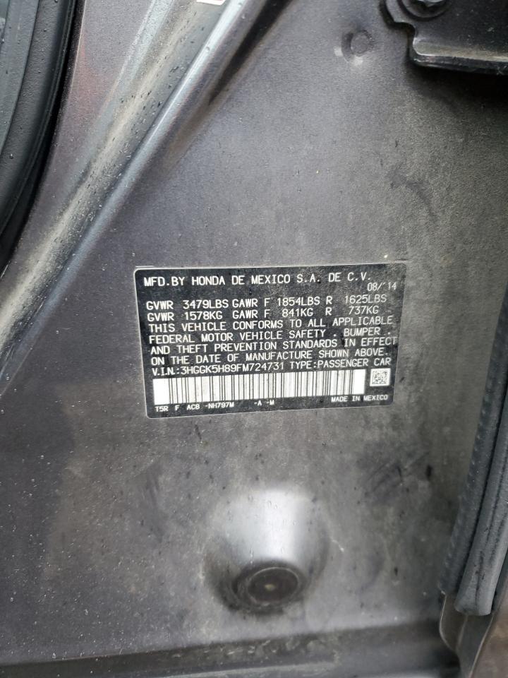 2015 Honda Fit Ex VIN: 3HGGK5H89FM724731 Lot: 85573494