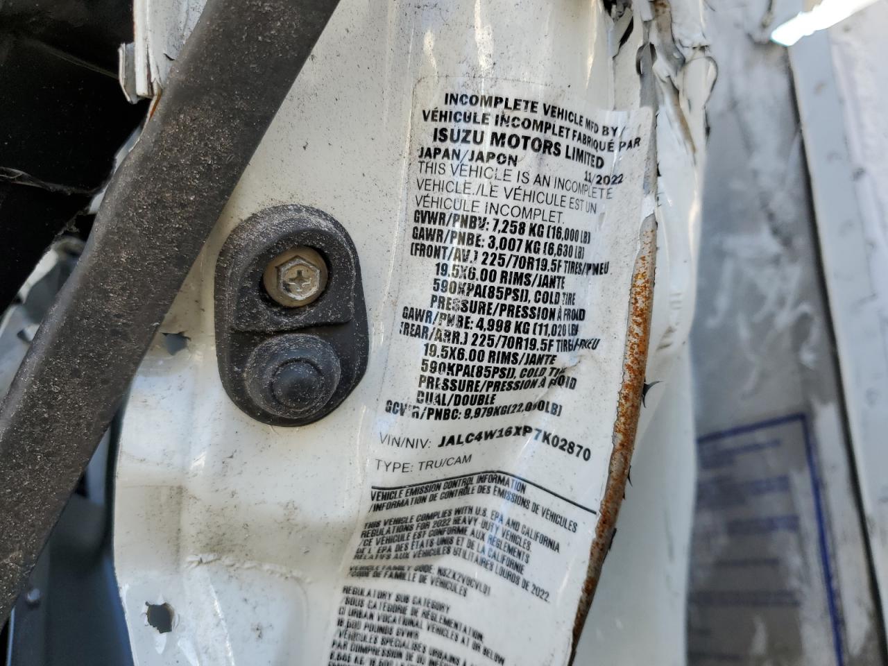 2023 Isuzu Npr Xd VIN: JALC4W16XP7K02870 Lot: 83526604