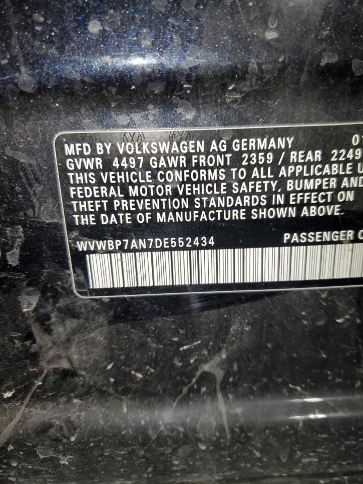 2013 Volkswagen Cc Sport VIN: 552434 Lot: 86438654