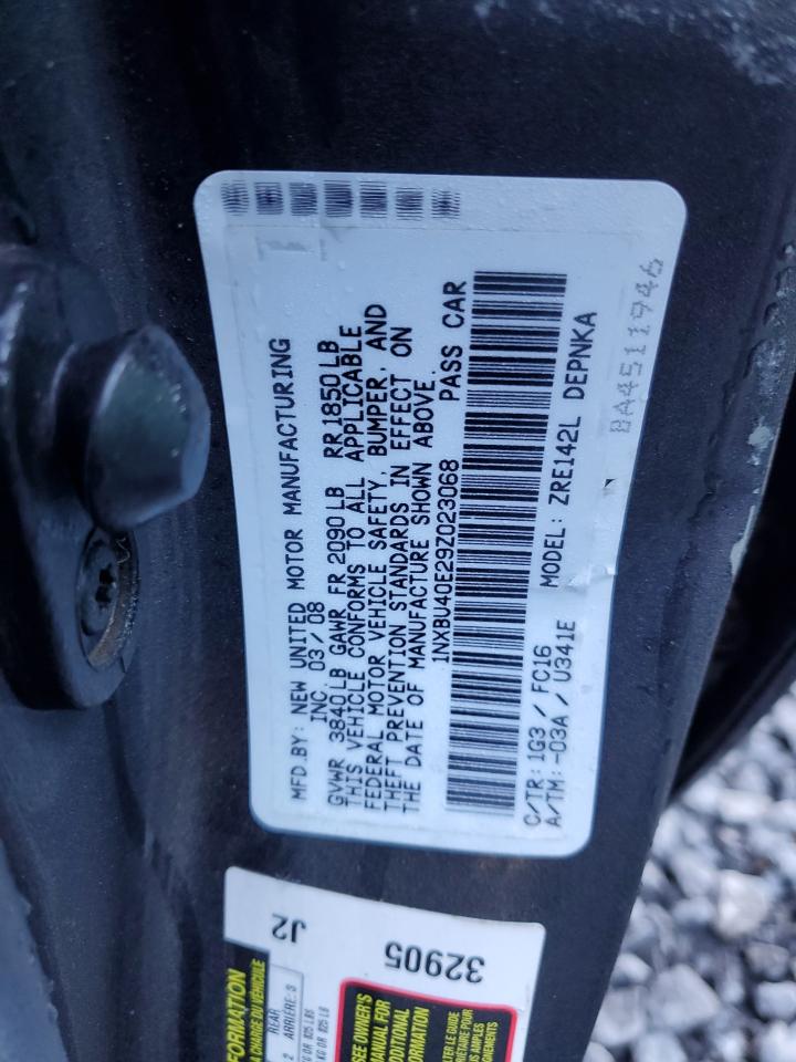 2009 Toyota Corolla Base VIN: 1NXBU40E29Z023068 Lot: 85214684