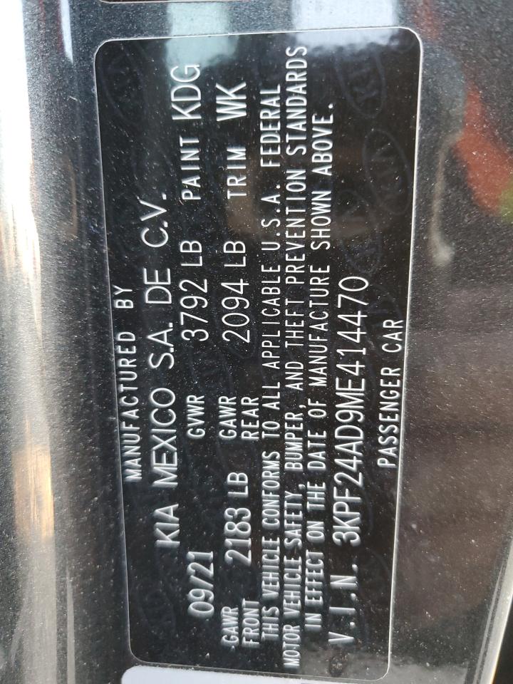 2021 Kia Forte Fe VIN: 3KPF24AD9ME414470 Lot: 83331784