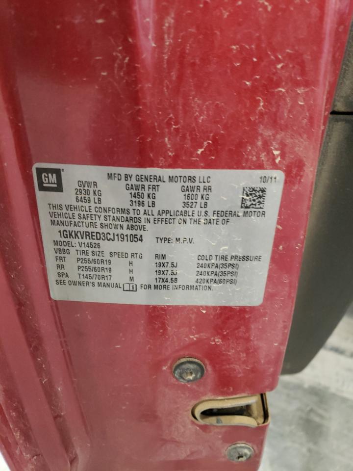 2012 GMC Acadia Slt-1 VIN: 1GKKVRED3CJ191054 Lot: 83999084