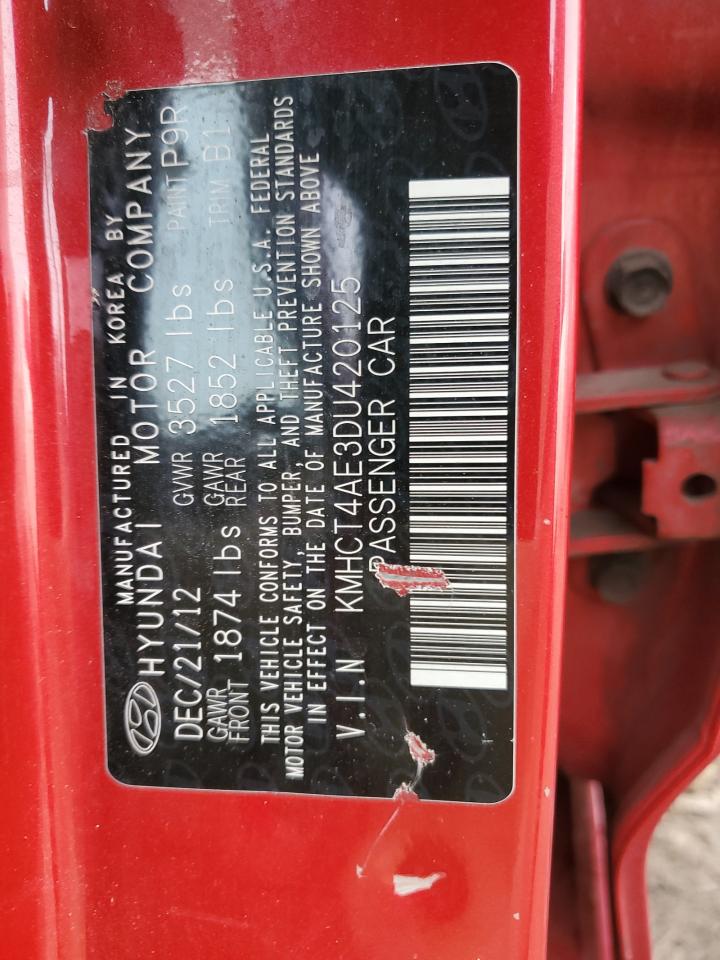 2013 Hyundai Accent Gls VIN: KMHCT4AE3DU420125 Lot: 83704424