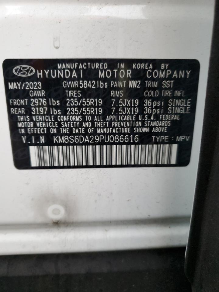 2023 Hyundai Santa Fe Sel VIN: KM8S6DA29PU086616 Lot: 85274694