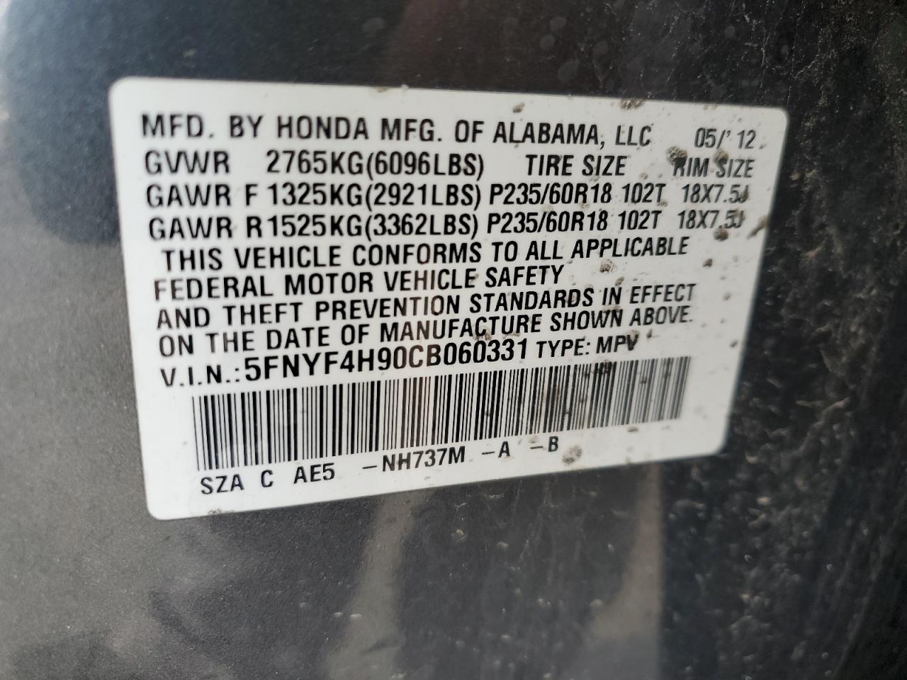 2012 Honda Pilot - Image 13