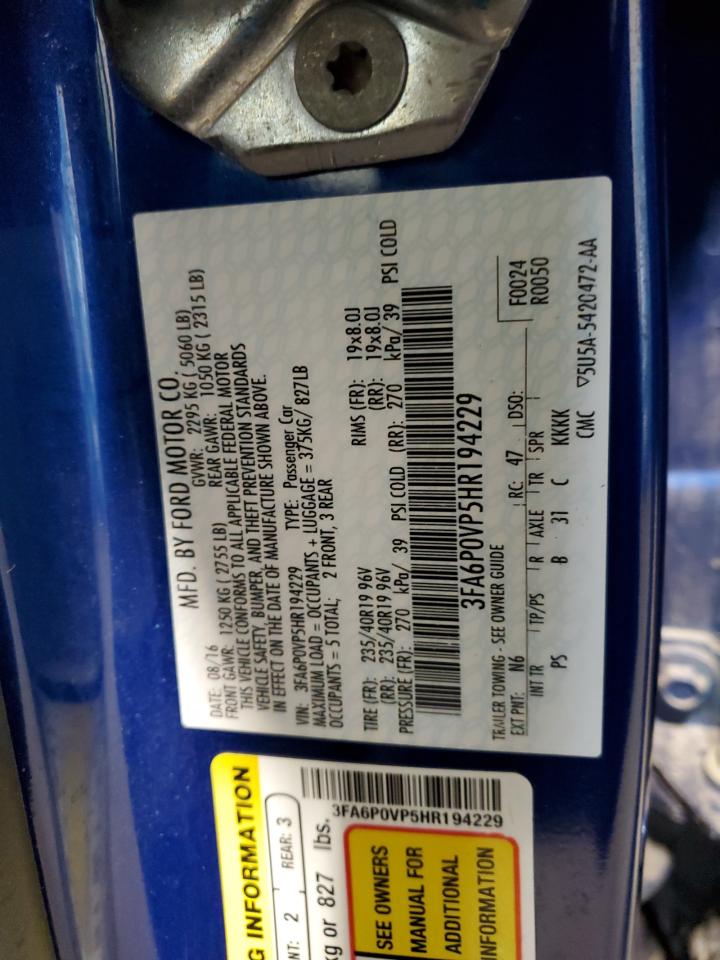 3FA6P0VP5HR194229 2017 FORD FUSION - Image 12