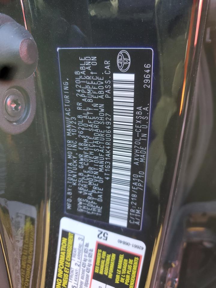 4T1G31AK4RU064927 TOYOTA CAMRY 2024