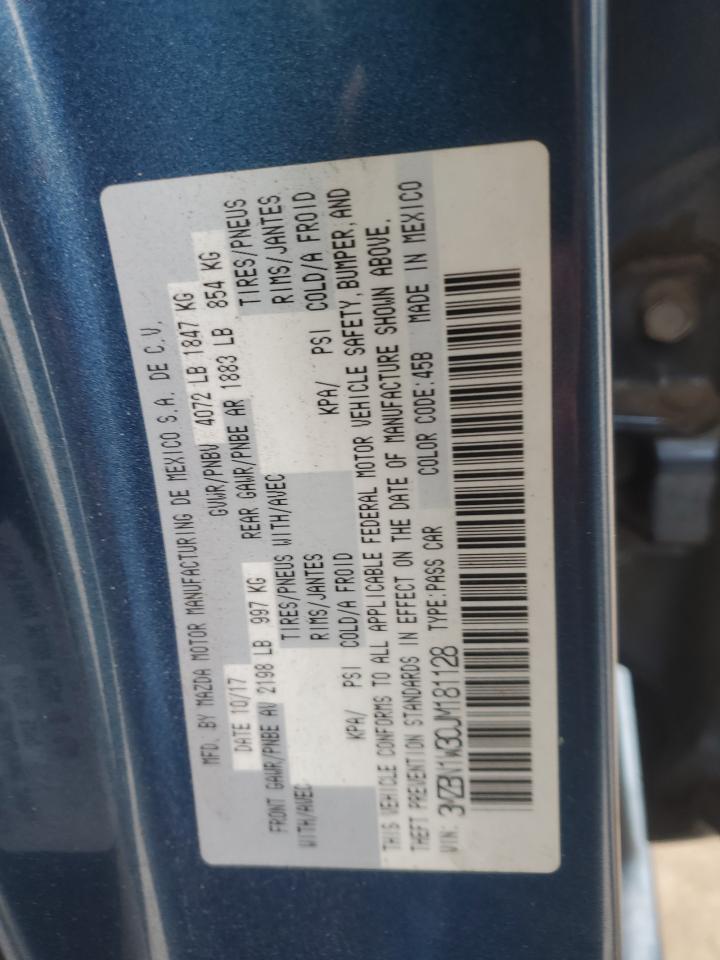 2018 Mazda 3 Grand Touring VIN: 3MZBN1W30JM181128 Lot: 86441544