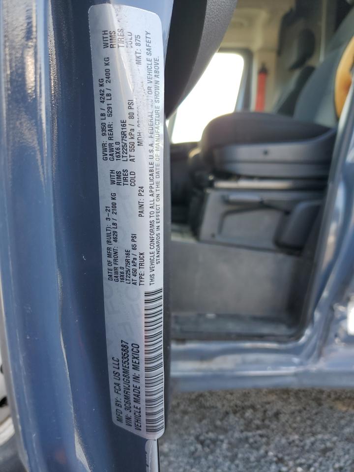 2021 Ram Promaster 3500 3500 High VIN: 3C6MRVJG8ME535887 Lot: 52833495