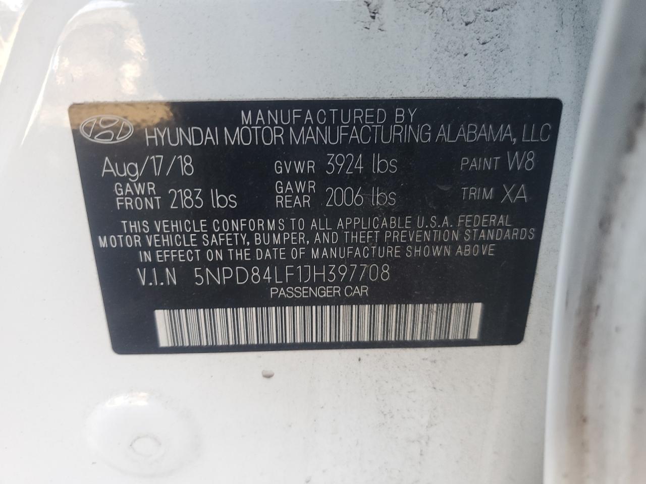 5NPD84LF1JH397708 2018 HYUNDAI ELANTRA - Image 12