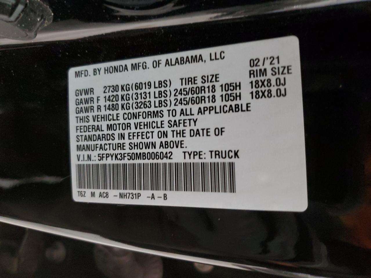 2021 Honda Ridgeline - Image 12