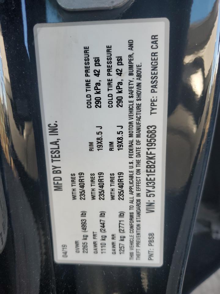 VIN 5YJ3E1EB2KF195683 2019 TESLA MODEL 3 no.13