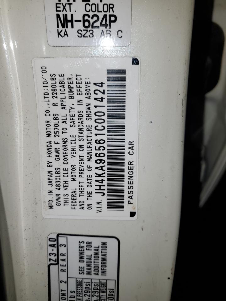 2001 Acura 3.5Rl VIN: 001424 Lot: 85378394
