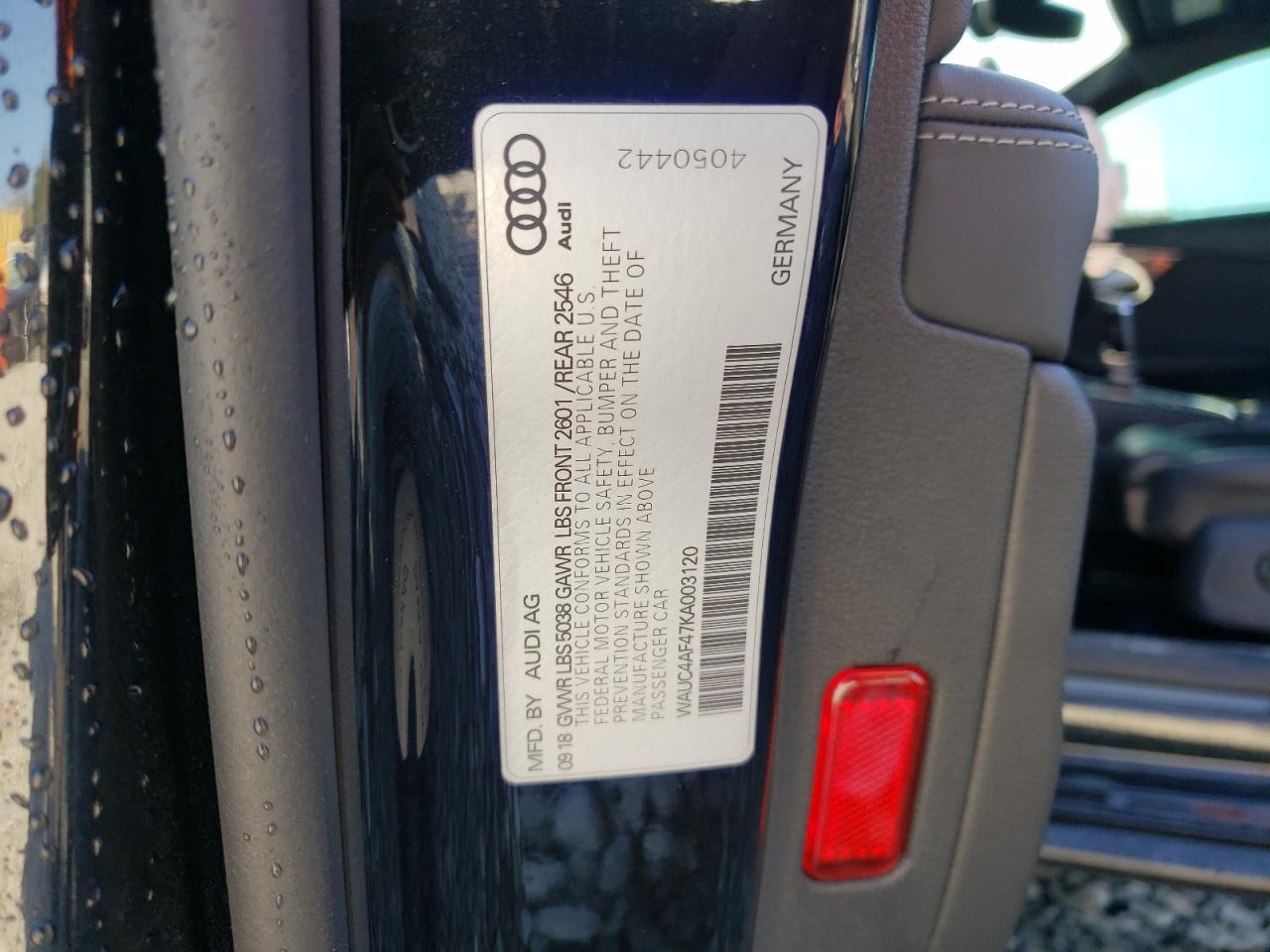2019 Audi S4 Prestige VIN: WAUC4AF47KA003120 Lot: 85942554