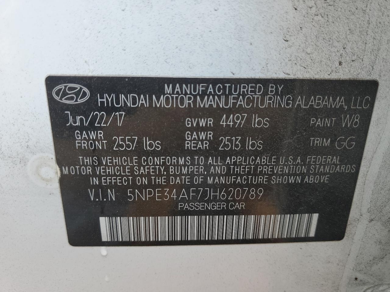 VIN 5NPE34AF7JH620789 2018 HYUNDAI SONATA no.13