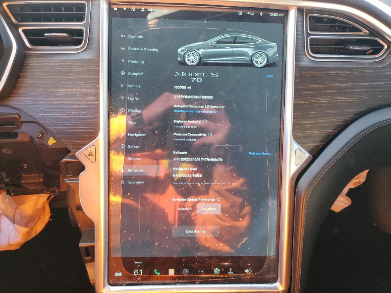 2016 Tesla Model S VIN: 5YJSA1E1XGF129033 Lot: 85522824