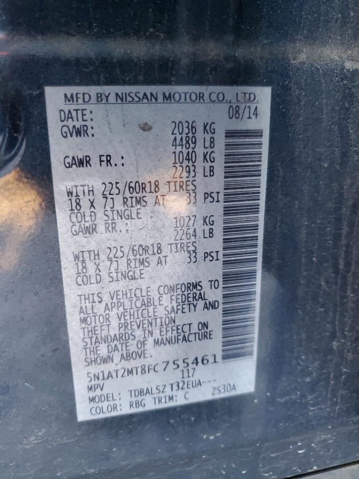 VIN 5N1AT2MT8FC755461 2015 NISSAN ROGUE no.13