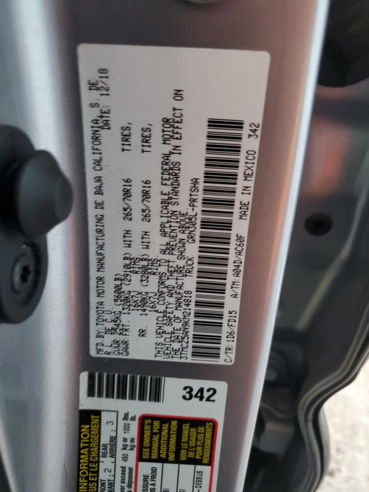 VIN 3TMCZ5AN9KM214818 2019 TOYOTA TACOMA no.12