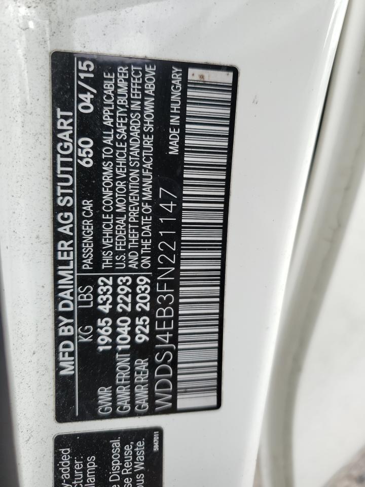 2015 Mercedes-Benz Cla 250 VIN: WDDSJ4EB3FN221147 Lot: 82306284