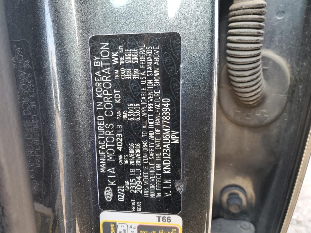 2021 Kia Soul Lx VIN: KNDJ23AU6M7783940 Lot: 83326134