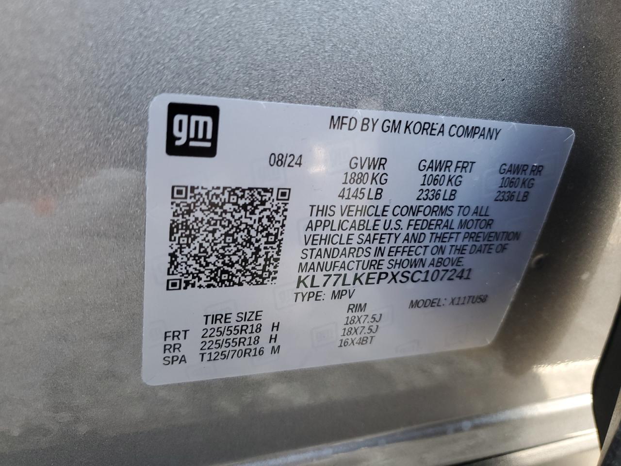 VIN KL77LKEPXSC107241 2025 CHEVROLET TRAX ACTIV no.13