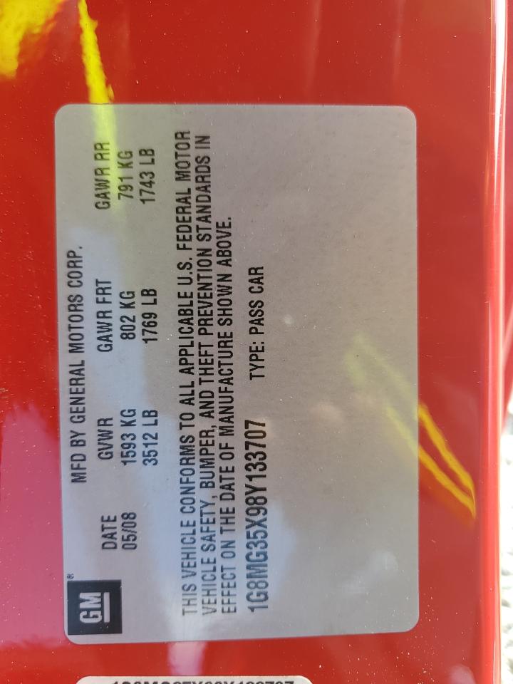 2008 Saturn Sky Redline VIN: 1G8MG35X98Y133707 Lot: 86929644