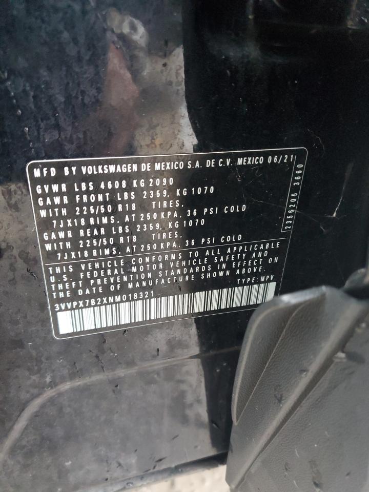 3VVPX7B2XNM018321 2022 VOLKSWAGEN TAOS - Image 13