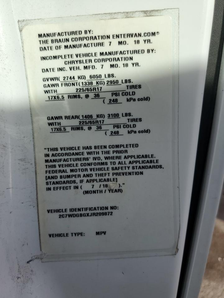 2018 Dodge Grand Caravan Se VIN: 2C7WDGBGXJR209872 Lot: 86179154