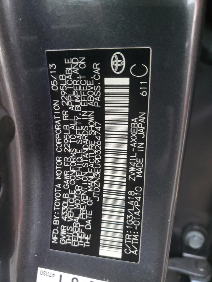 VIN JTDZN3EU9D3264747 2013 TOYOTA PRIUS no.12