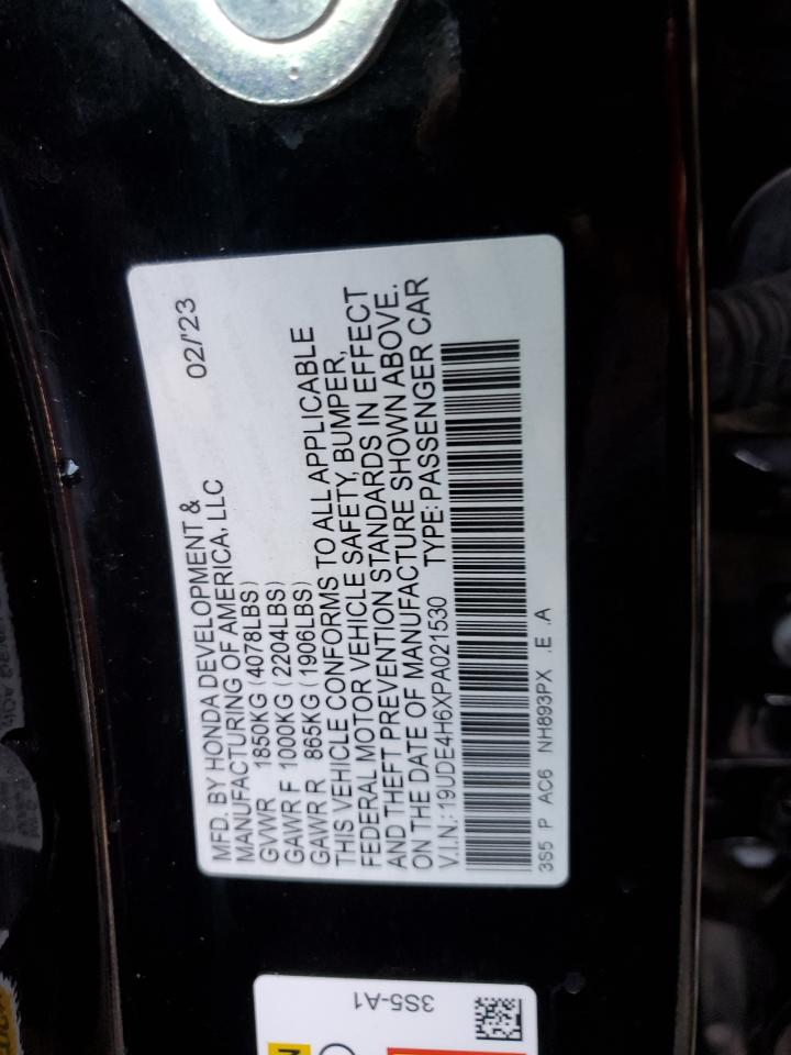 VIN 19UDE4H6XPA021530 2023 ACURA INTEGRA A- no.12