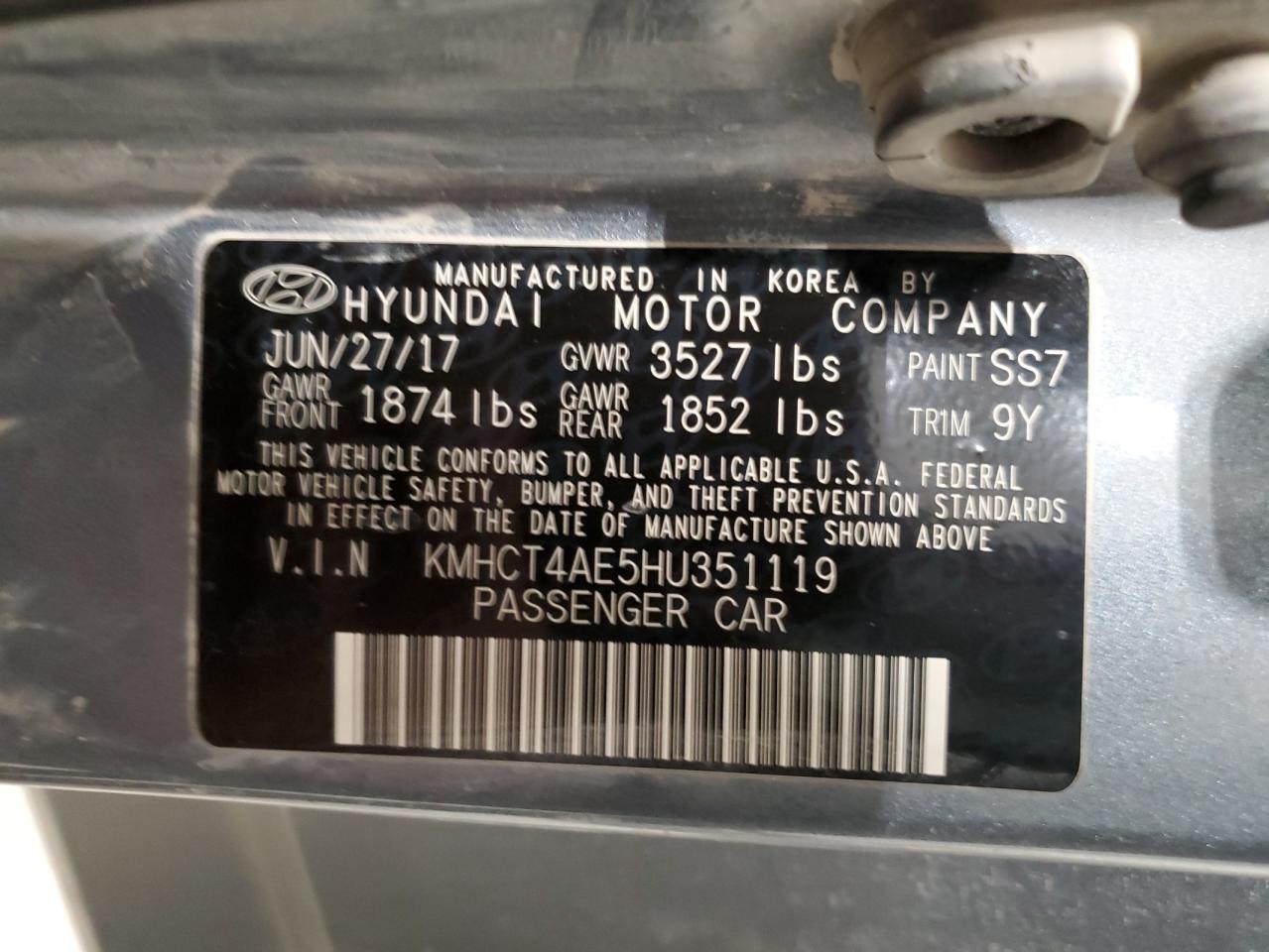 KMHCT4AE5HU351119 2017 HYUNDAI ACCENT - Image 14