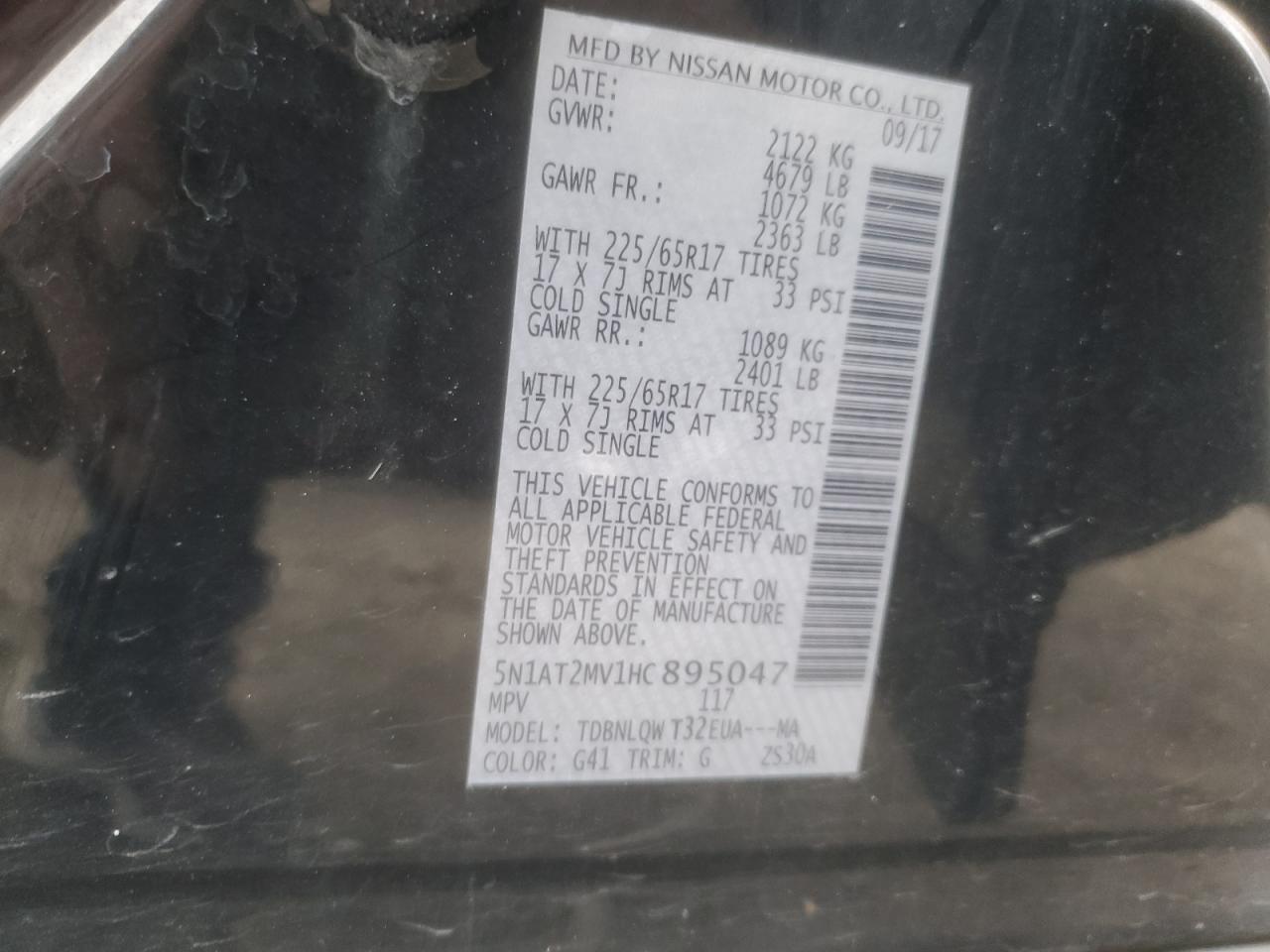 5N1AT2MV1HC895047 2017 NISSAN ROGUE - Image 13