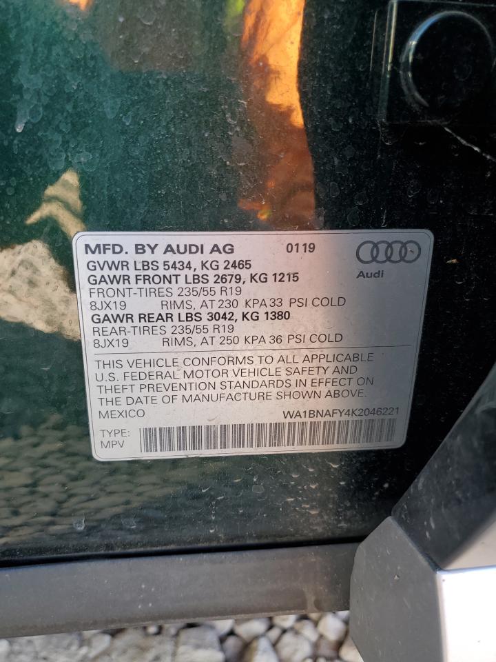 VIN WA1BNAFY4K2046221 2019 AUDI Q5 no.13