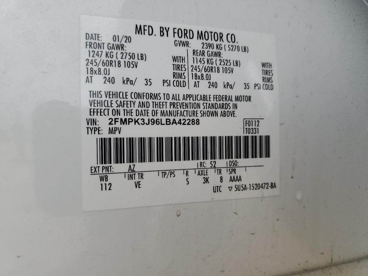 VIN 2FMPK3J96LBA42288 2020 FORD EDGE no.13