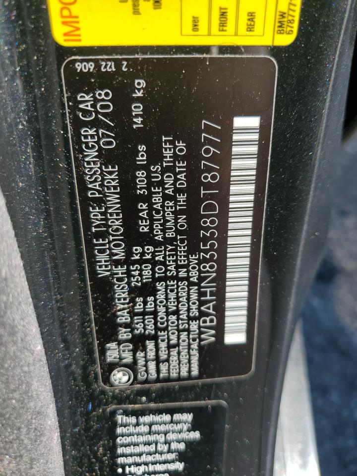 2008 BMW 750 Li VIN: WBAHN83538DT87977 Lot: 86428094