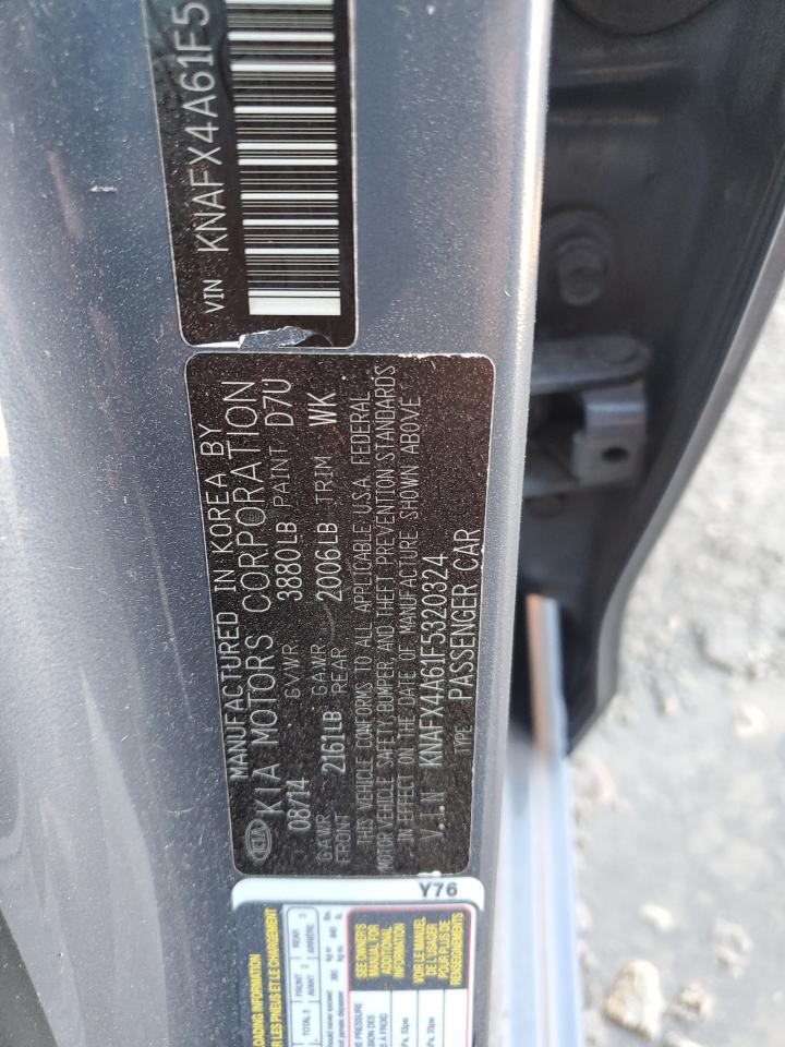 VIN KNAFX4A61F5320324 2015 KIA FORTE no.12