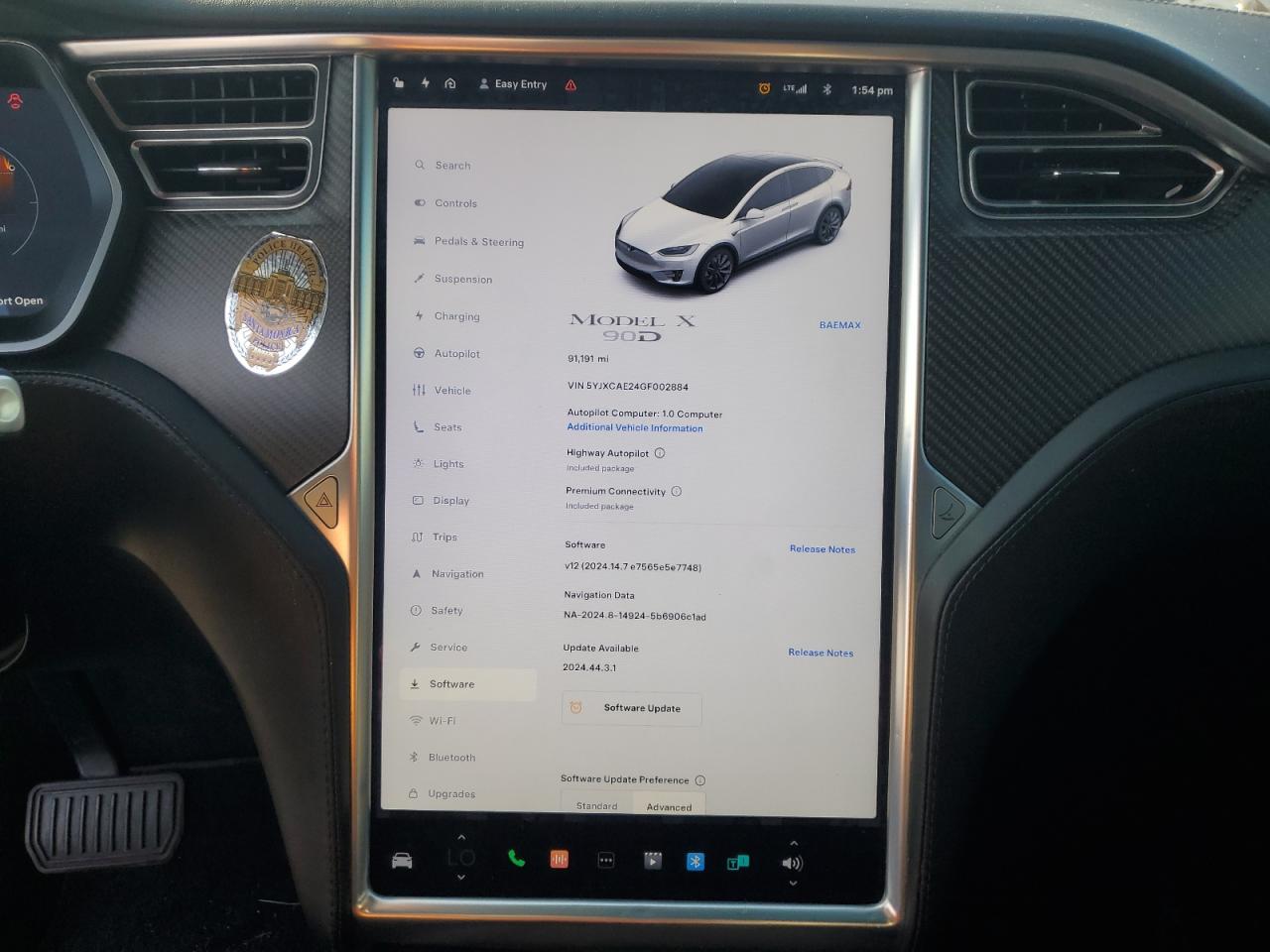 VIN 5YJXCAE24GF002884 2016 TESLA MODEL X no.9