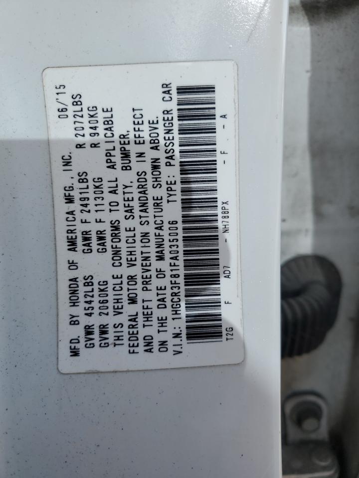 VIN 1HGCR3F81FA035006 2015 HONDA ACCORD no.12