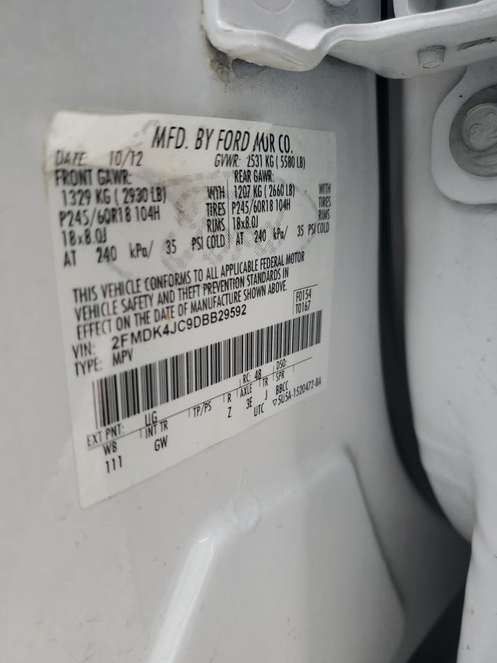 VIN 2FMDK4JC9DBB29592 2013 FORD EDGE no.13