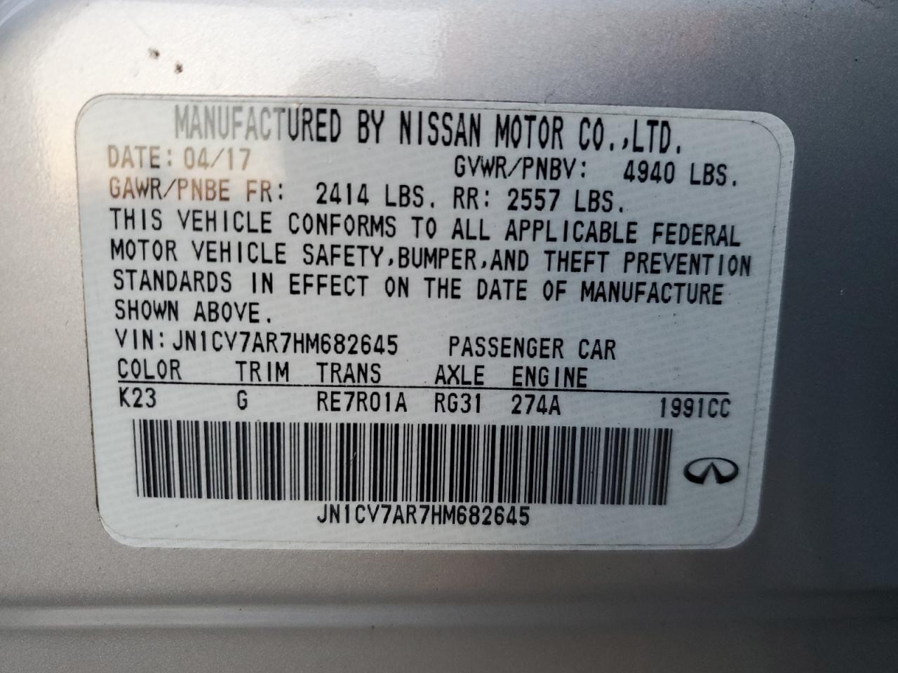2017 Infiniti Q50 - Image 12