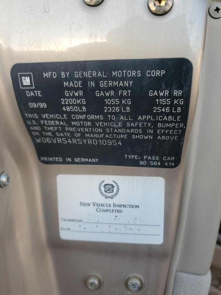 2000 Cadillac Catera VIN: W06VR54R5YR010954 Lot: 84863204
