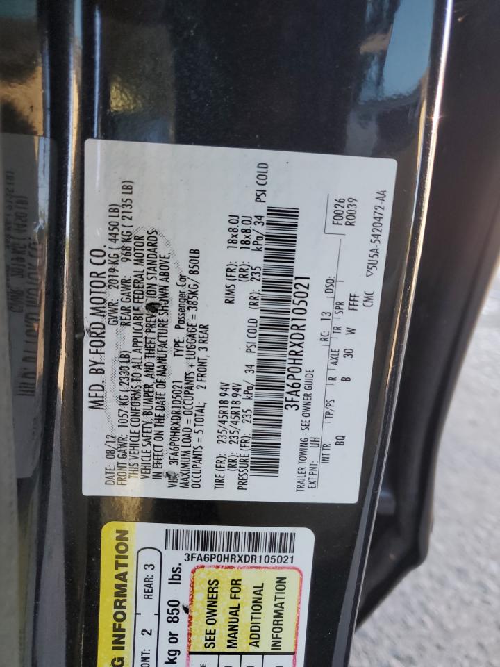 VIN 3FA6P0HRXDR105021 2013 FORD FUSION no.13