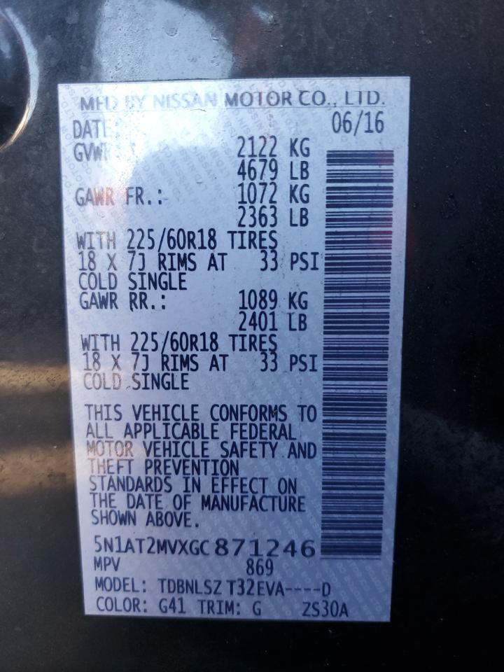 5N1AT2MVXGC871246 2016 NISSAN ROGUE - Image 13