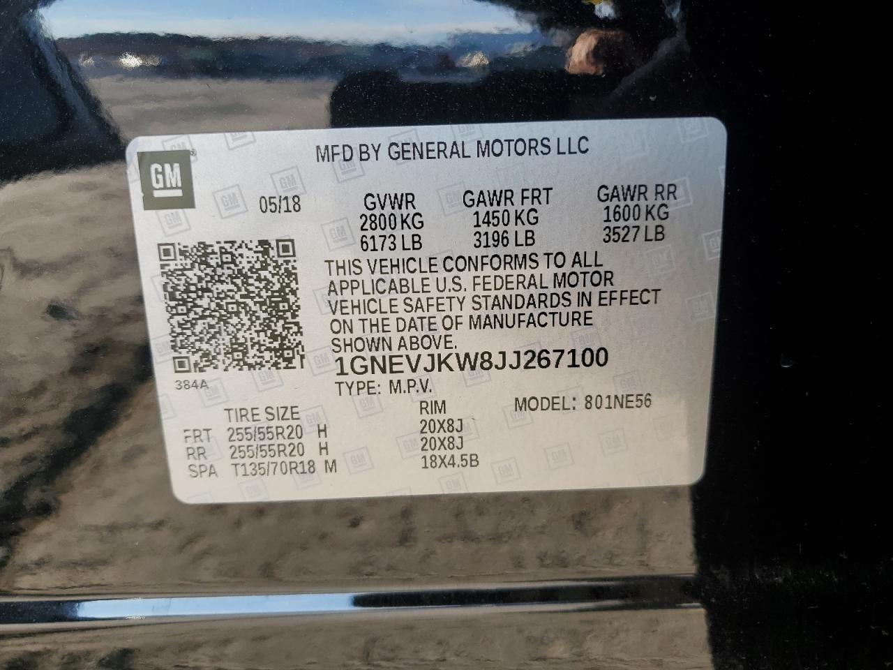 VIN 1GNEVJKW8JJ267100 2018 CHEVROLET TRAVERSE no.13