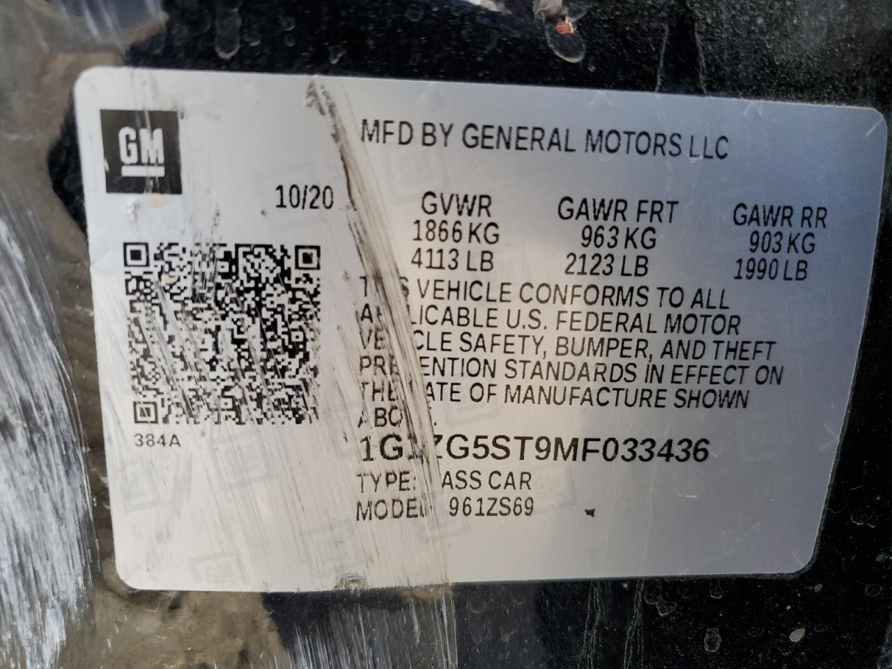 VIN 1G1ZG5ST9MF033436 2021 CHEVROLET MALIBU no.12