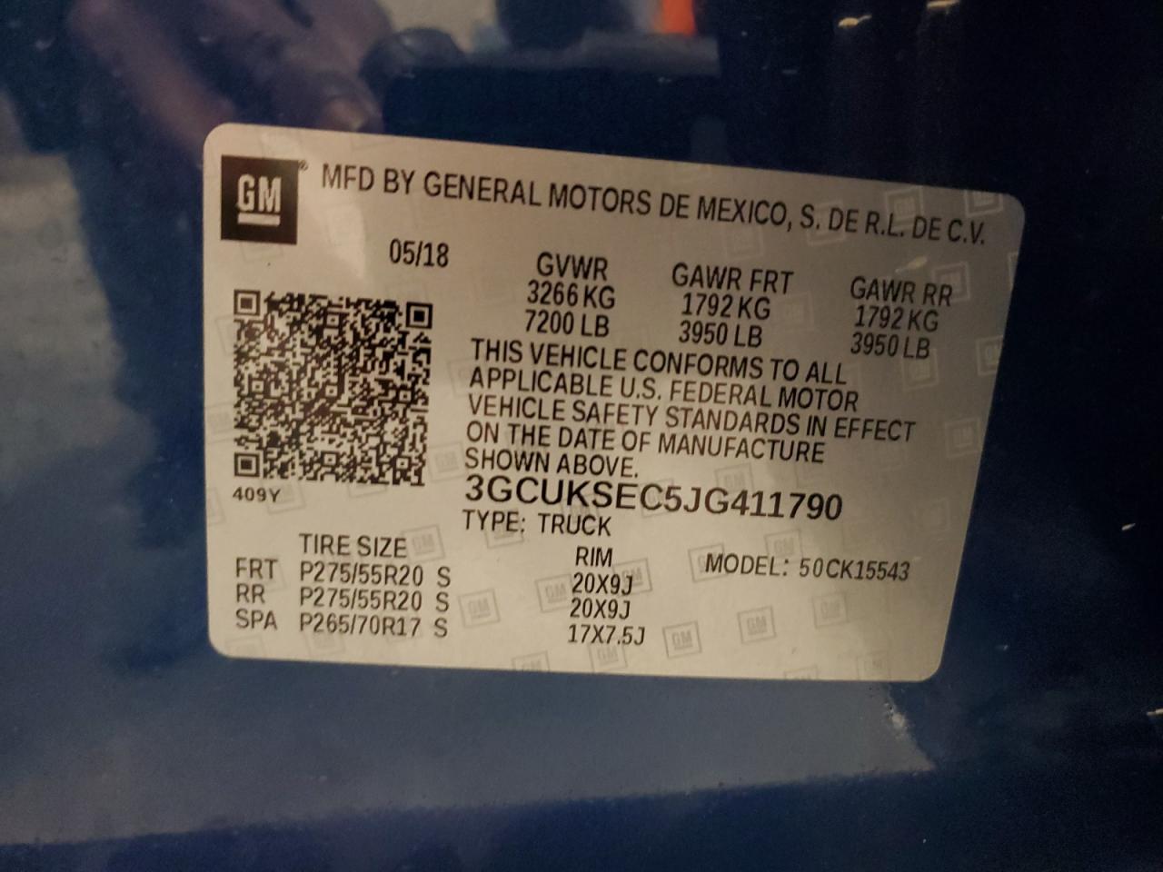 VIN 3GCUKSEC5JG411790 2018 CHEVROLET ALL Models no.12