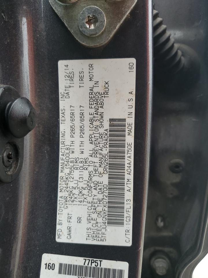 VIN 5TFJU4GNXFX072700 2015 TOYOTA TACOMA no.13