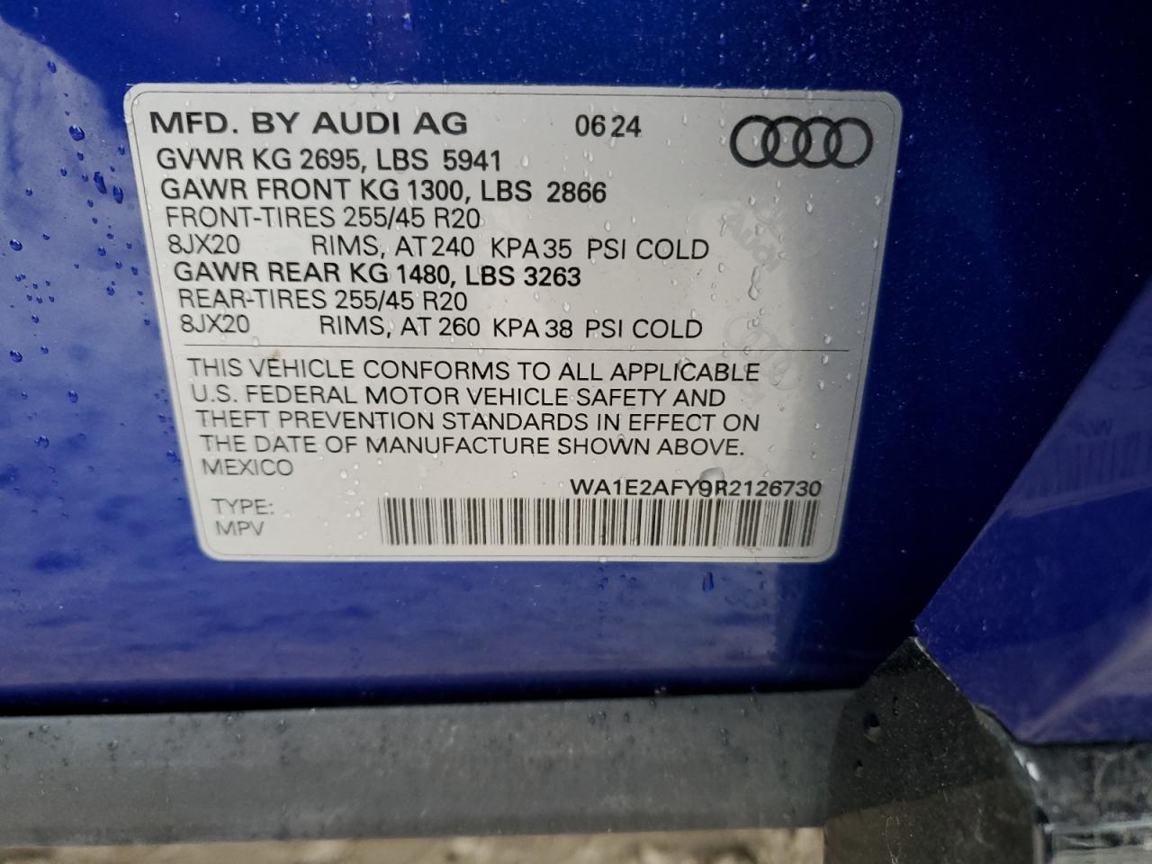 VIN WA1E2AFY9R2126730 2024 AUDI Q5 no.14